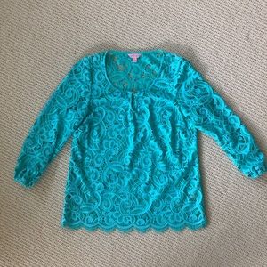 Gorgeous Turquoise Lace Lilly Pulitzer Top